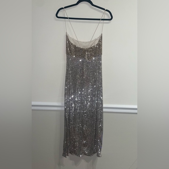 Sachin & Babi x Anthropologie Colorblocked Sequined Midi Dress 8 Petite - Picture 9 of 14